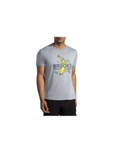 Camisa Brooks Distance Graphic Short Sleeve Banana