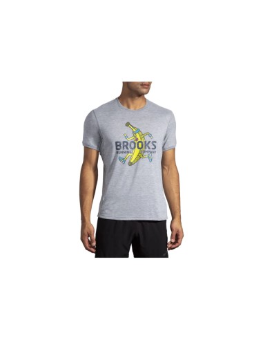 Camisa Brooks Distance Graphic Short Sleeve Banana