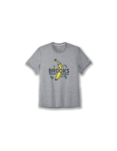 Camisa Brooks Distance Graphic Short Sleeve Banana