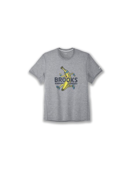 Camisa Brooks Distance Graphic Short Sleeve Banana