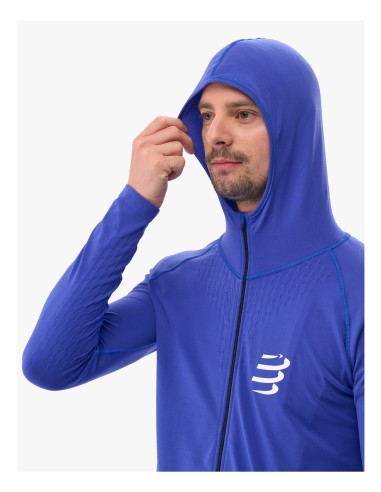 Sudadera Compressport 3D Thermo Seamless Hoodie Zip - Dazz Blue